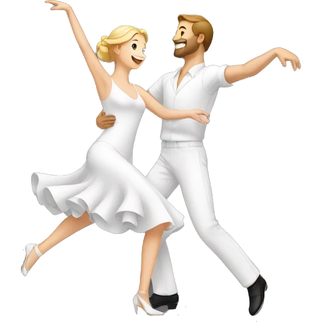 dance and celebrate white couple emoji