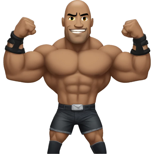 the rock double biceps holding lightning bolts emoji