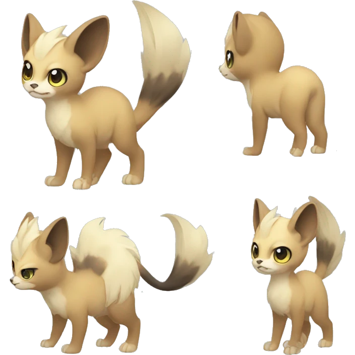 Cute cool animal hybrid Fakemon full body emoji