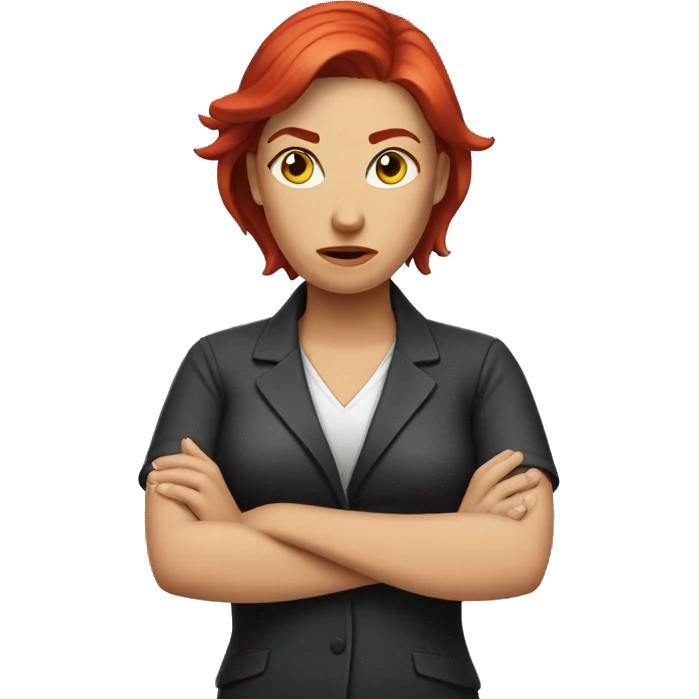 Woman red hair-manager crossed arms angry  emoji