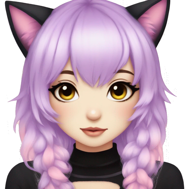 Gorgeous Cute Edgy Pastel Gradient Beautiful Anime Emo CatLady emoji