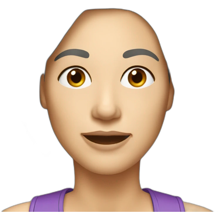 women wearing headset, age 55, no glasses, brown hair, eye color gray emoji