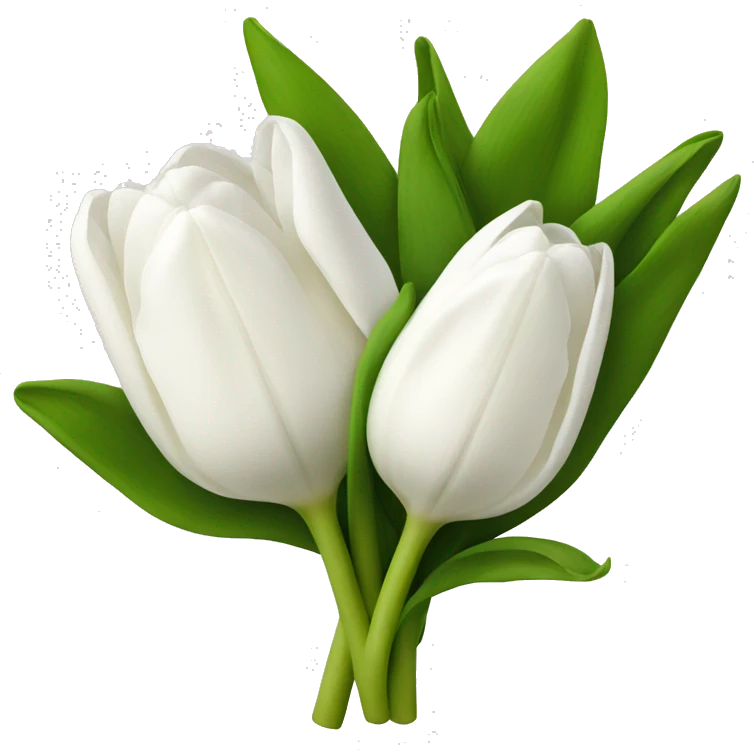 white tulip bouquet  emoji
