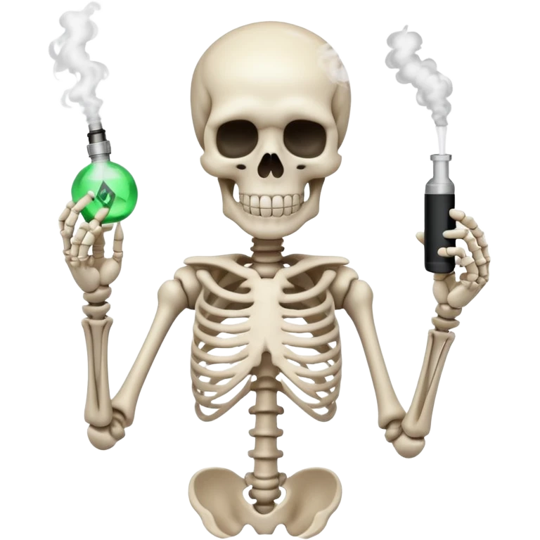 skeleton with vape in hand emoji