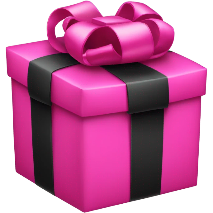 Hot pink gift with black bow emoji
