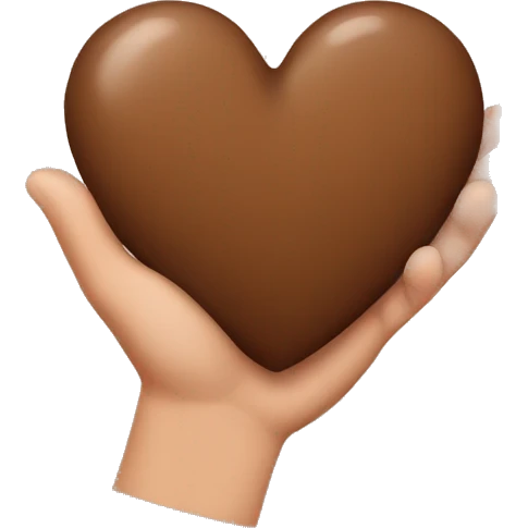 Brown heart in hand emoji
