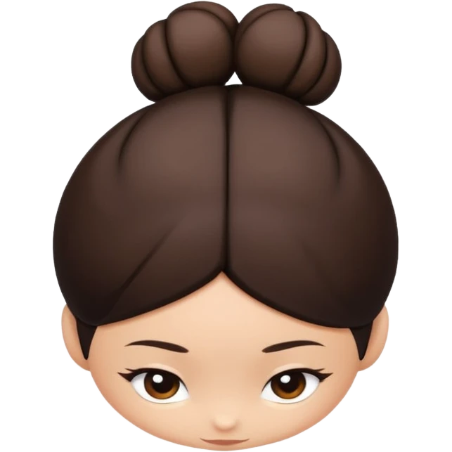 top view of bun hair emoji