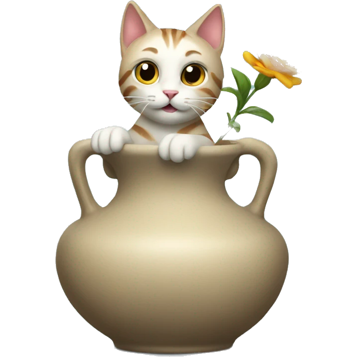 cat knocking a vase over emoji
