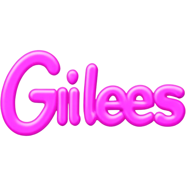 Pink neon sign with the word Giles emoji