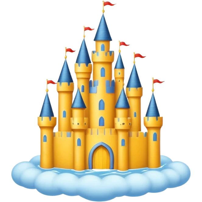 cloud yellow castle emoji