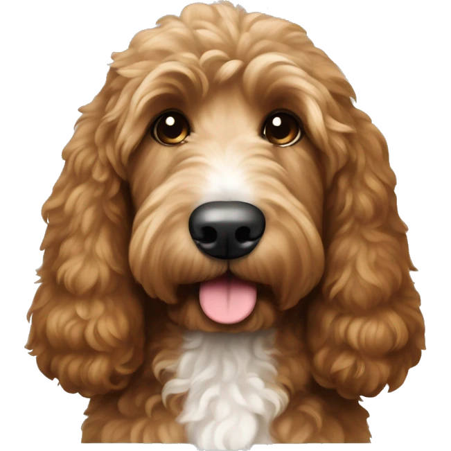 brown goldendoodle with white ears emoji