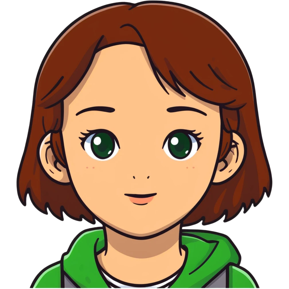 girl with brown hair green eyes and freckles emoji