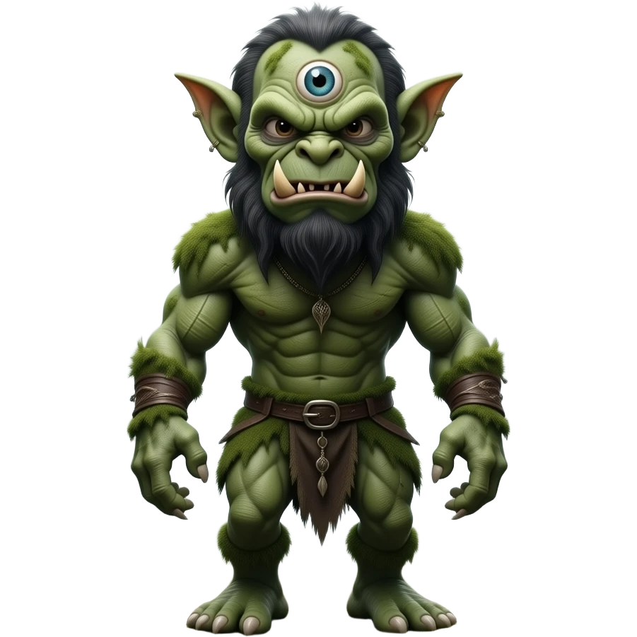 One eyed troll cyclop. An eye in the middle of his forehead emoji