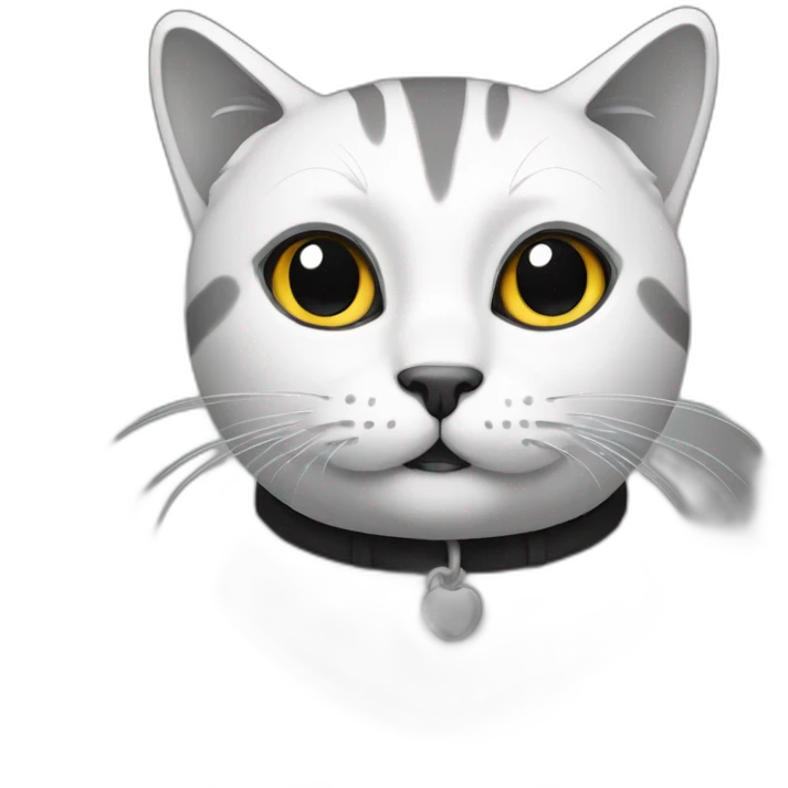 Cat black and White emoji
