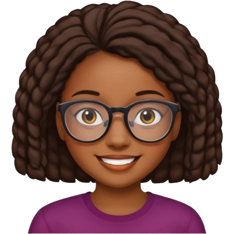 black girl, with glasses emoji