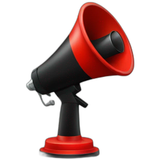 red-black megaphone emoji