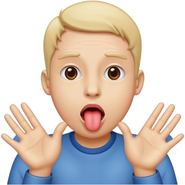Tongue sticking out with hands to the side emoji