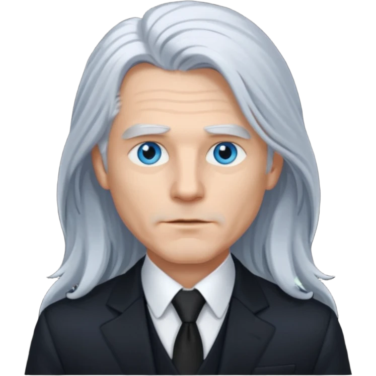 man with long silver hair emoji