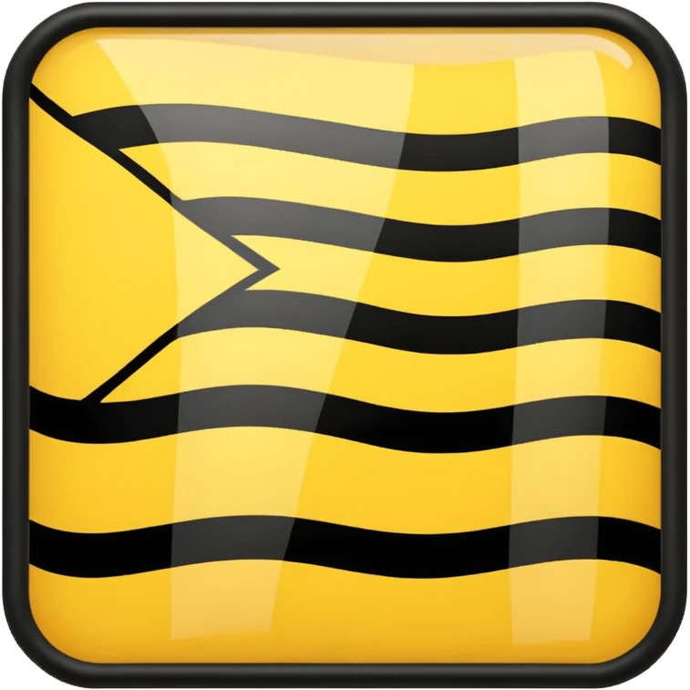 Create 2 yellow lined and 1 black lined flag emoji and put black line between yellow lines emoji
