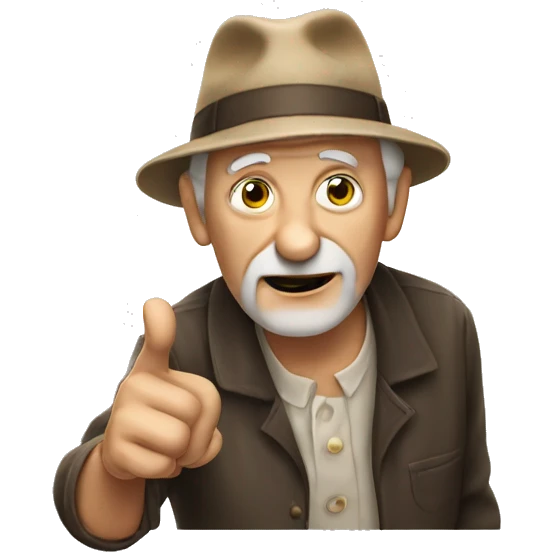 Old guy pointing with finger emoji