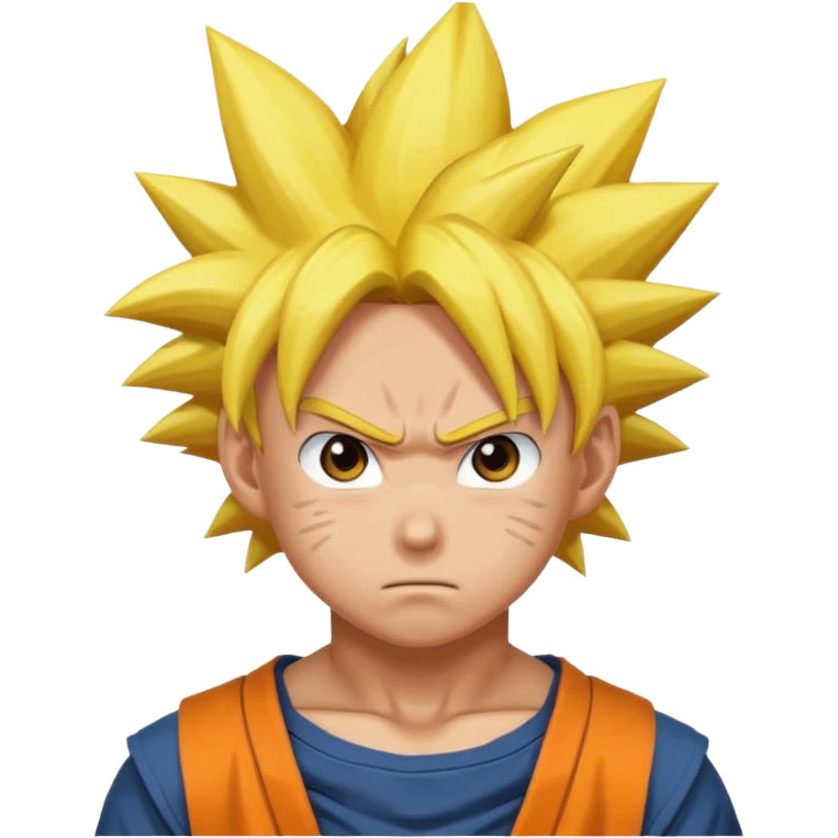 fais goku avec un melange de naruto emoji