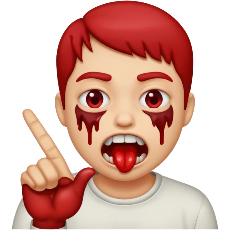 Finger bite face emoji