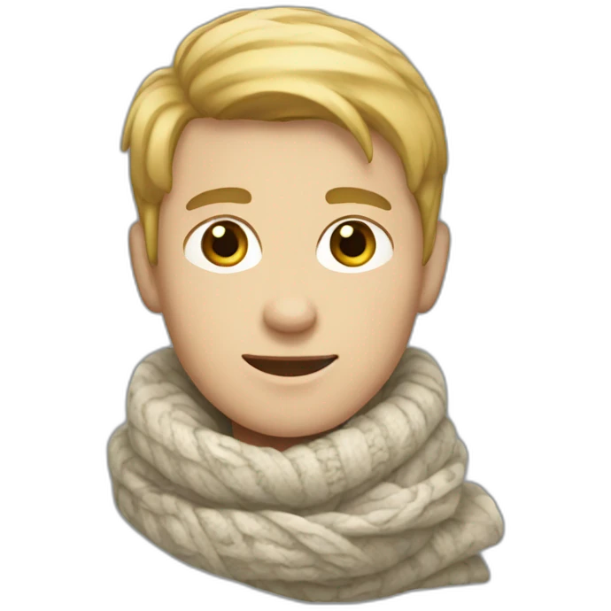 white boy wearing a scarf emoji