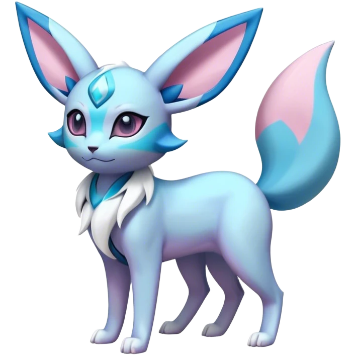 Ffuturistic Glaceon-Espeon-Sylveon-Umbreon-hybrid, full bod emoji