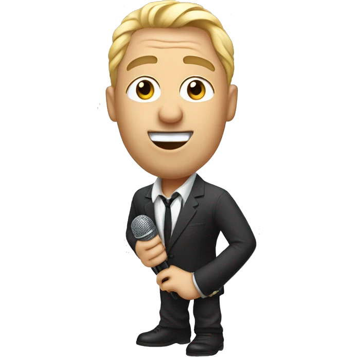 white french with mic standup comedian with micro emoji