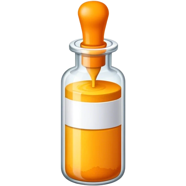 a vial of yellow orange powder pigment emoji