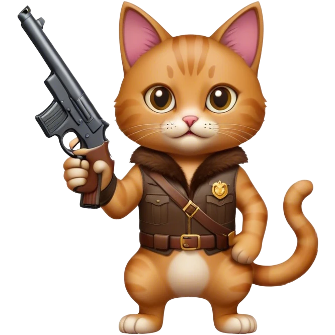 Cat with gun emoji