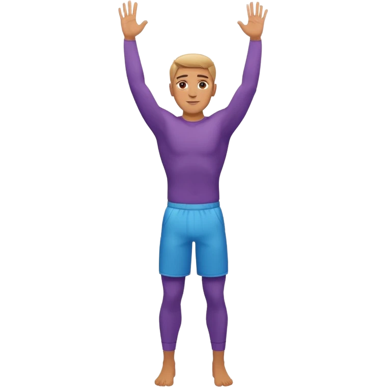 fullbody naked fit nude man hands up emoji
