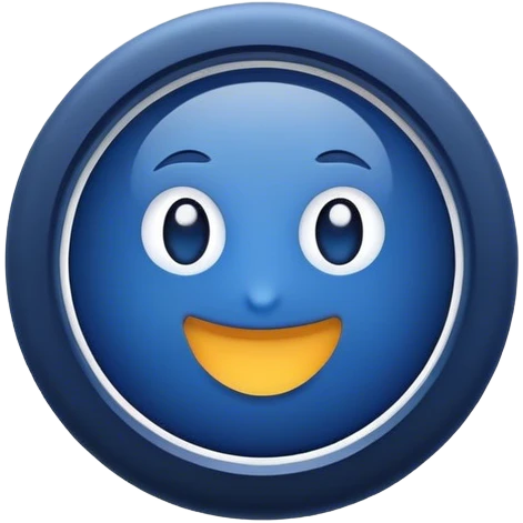 dark blue frame with company logo emoji