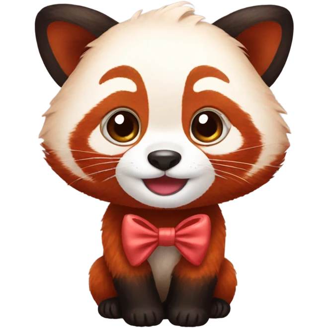 red panda with a bow emoji
