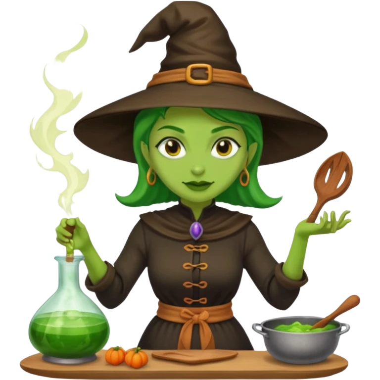 green witch cooking potion emoji