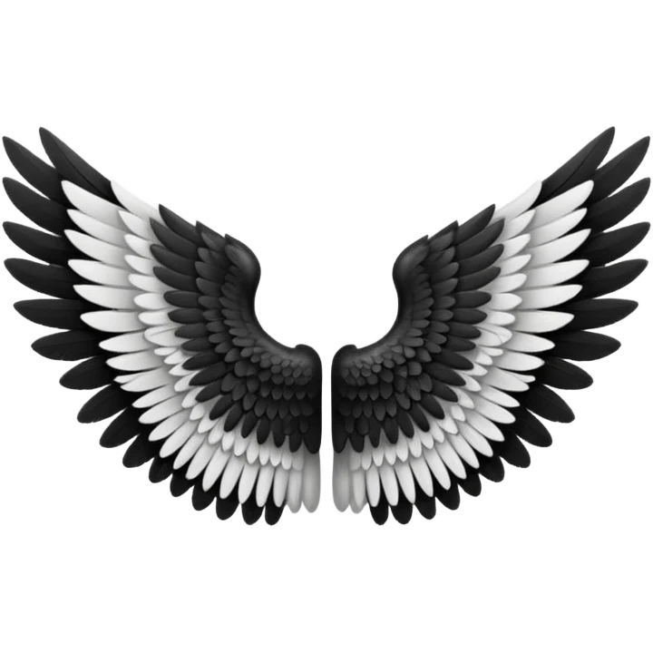 black and white wings emoji
