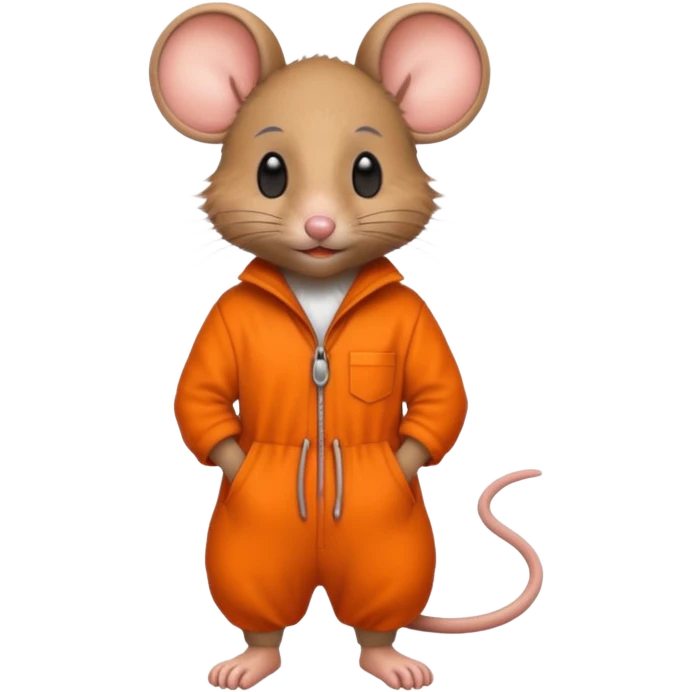 a mouse Prison wear orange jumpsuit emoji