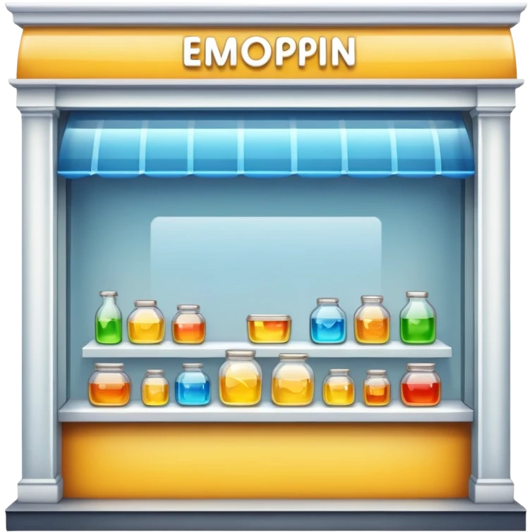 vitrine de magasin emoji