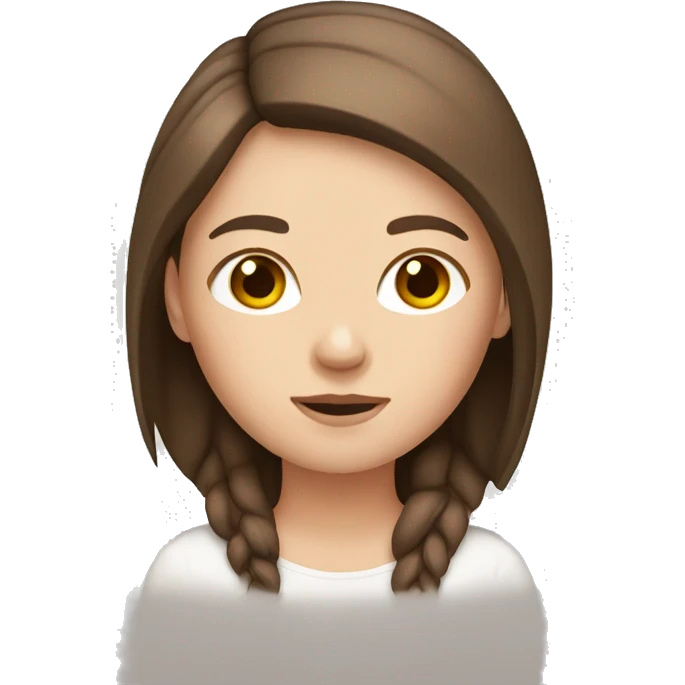   White girl with straight brown hair emoji