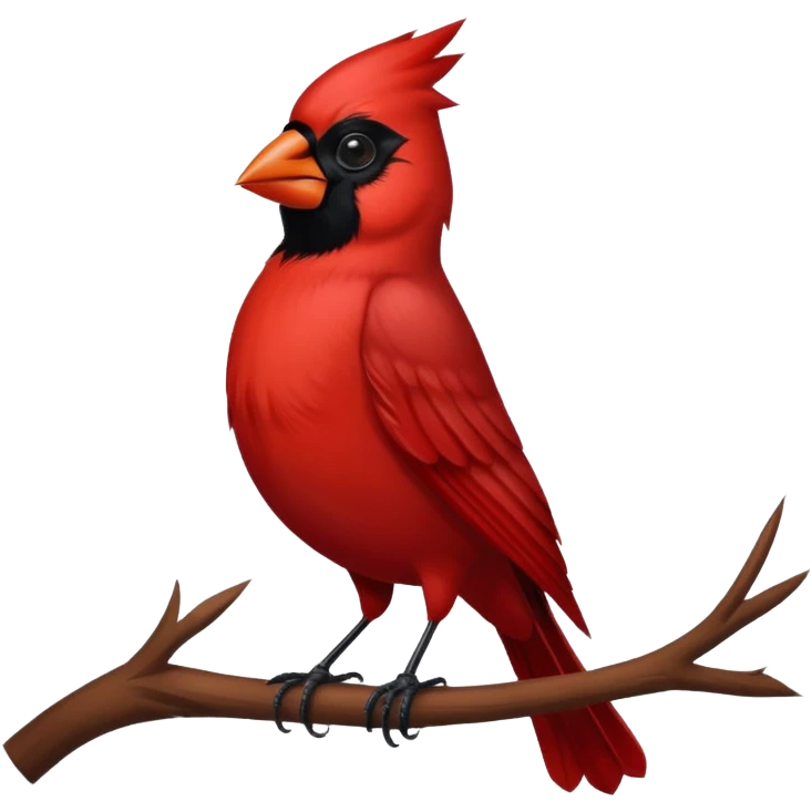 Cardinal bird with no background color emoji