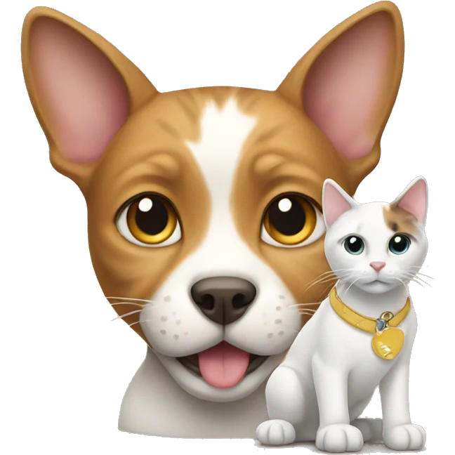 Cat with dog emoji