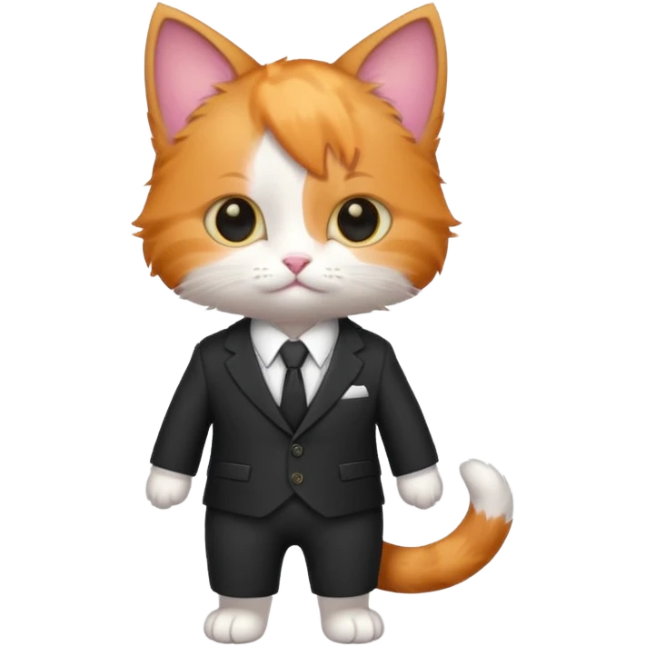 kitten wearing suit emoji