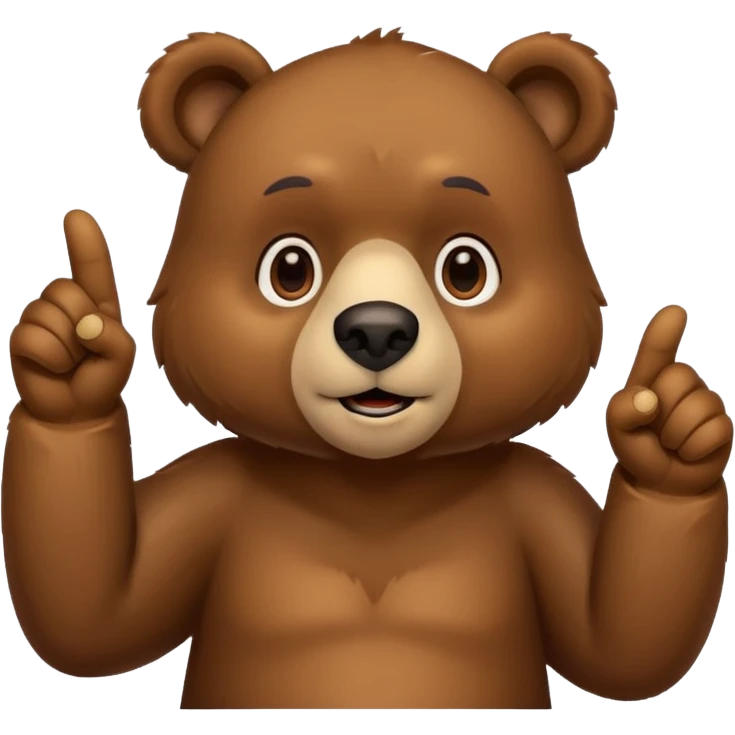 Crea a un oso señalando abajo emoji