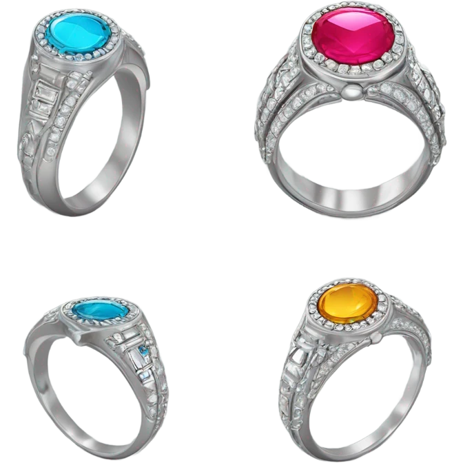 anillo con 7 gemas poderosas emoji