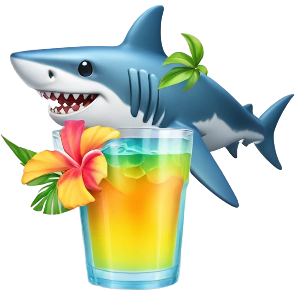 Shark with a drink emoji
