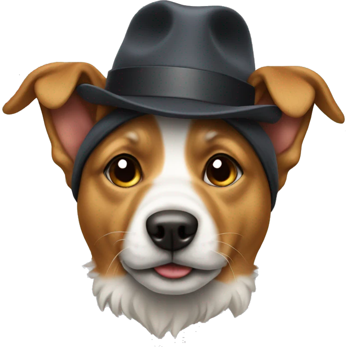 Dog with a hat emoji
