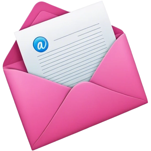 A vibrant pink email envelope at the top of a cascading data waterfall, symbolizing automated waterfall enrichment with flowing verified contacts. emoji