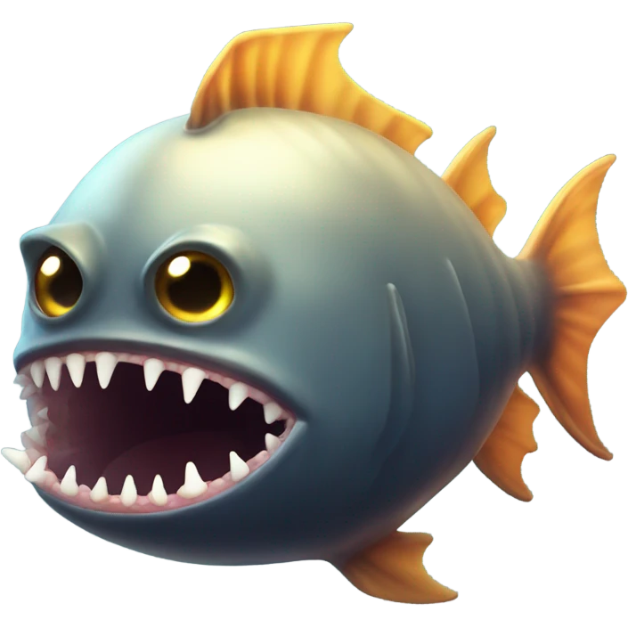 Anglerfish with glowing lure, sharp teeth, and big eyes. emoji