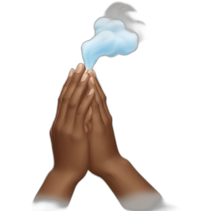 prayer hands with vapor rub emoji