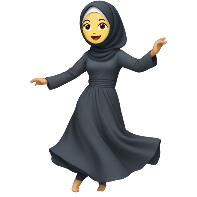 Asian Woman with hijab dancing  emoji